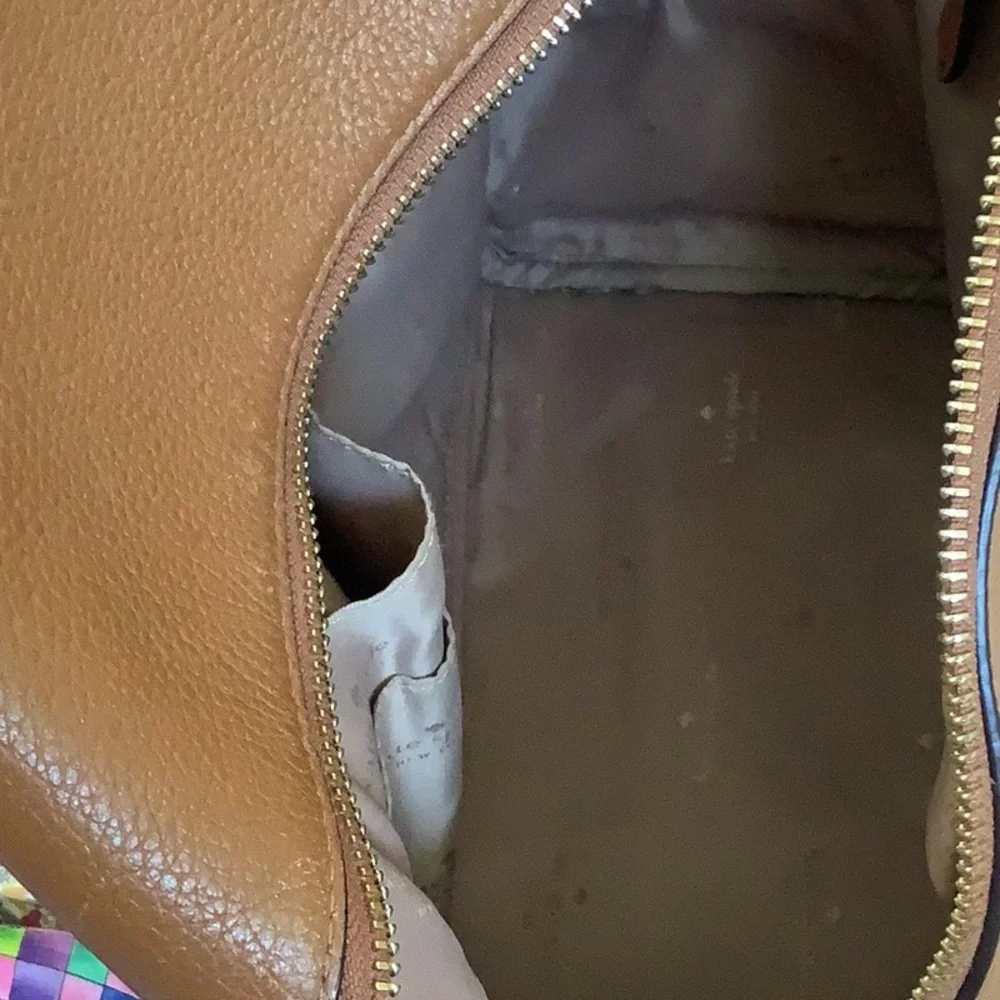 Kate Spade Leila Pebbled Leather Medium Dome Backpack Warm Gingerbread K8155